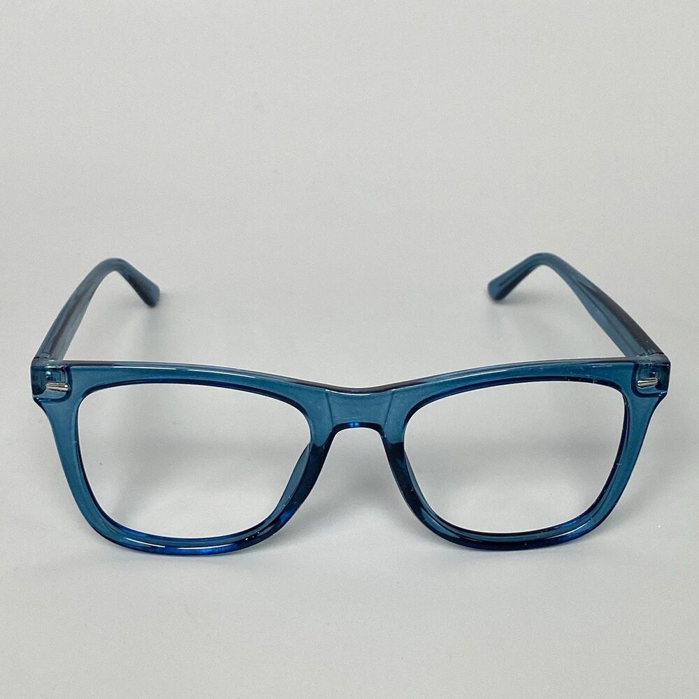 Modern Because Crystal Blue Transparent Eyeglass Frames Unisex Optical Glasses